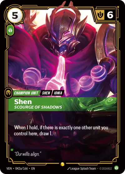 Shen, Scourge of Shadows - Riftbound TCG card