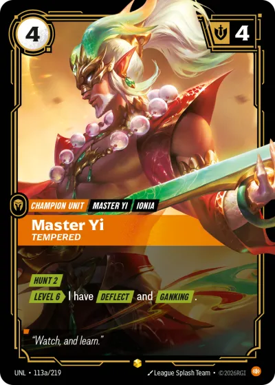 Master Yi, Tempered