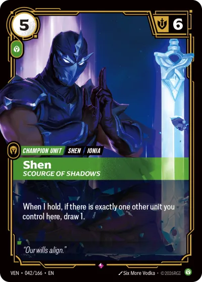 Shen, Scourge of Shadows - Riftbound TCG card