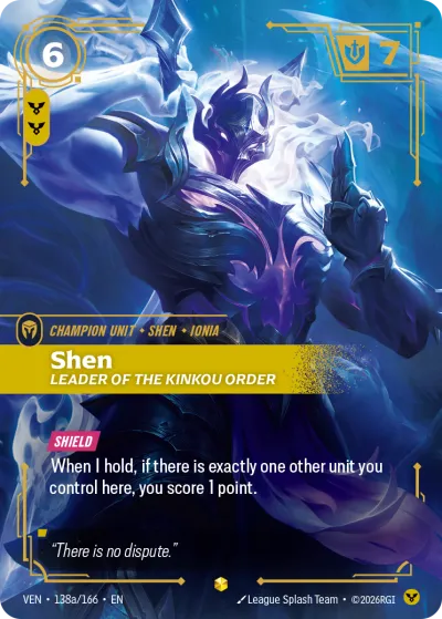 Shen, Leader of the Kinkou Order - Riftbound TCG card