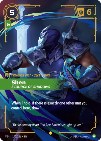 Shen, Scourge of Shadows - Riftbound TCG card